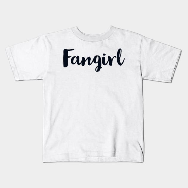 Fangirl Kids T-Shirt by templeofgeek